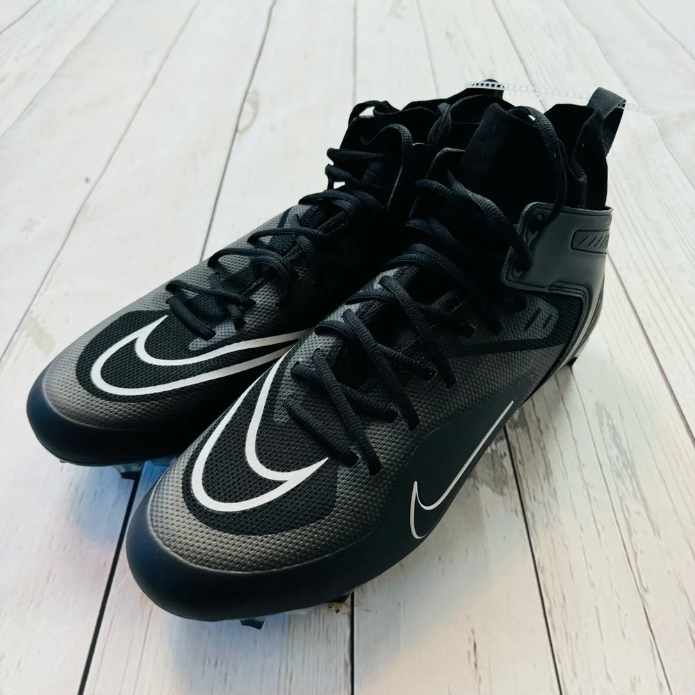 Nike Alpha Huarache 8 Elite Lacrosse Shoes Black Grey Silver CW4440-011 Men's 13